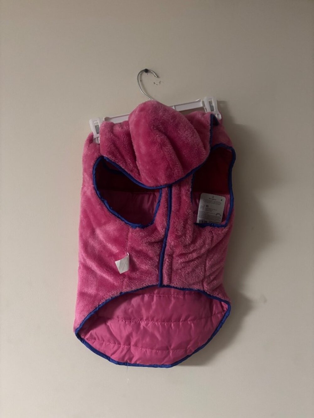 NWT Youly XL Pink Plush Dog Jacket Hoodie Coat Pet Apparel